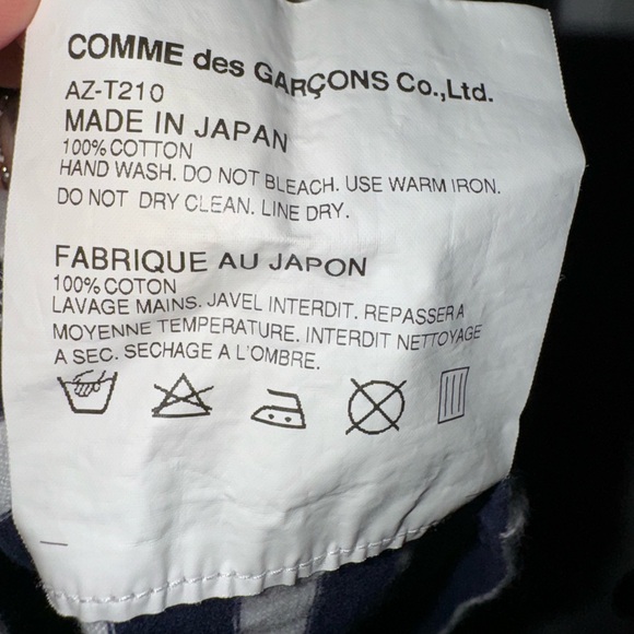 Commes des Garcons PLAY Navy and White Striped Long Sleeved Shirt Size Small - Picture 5 of 7